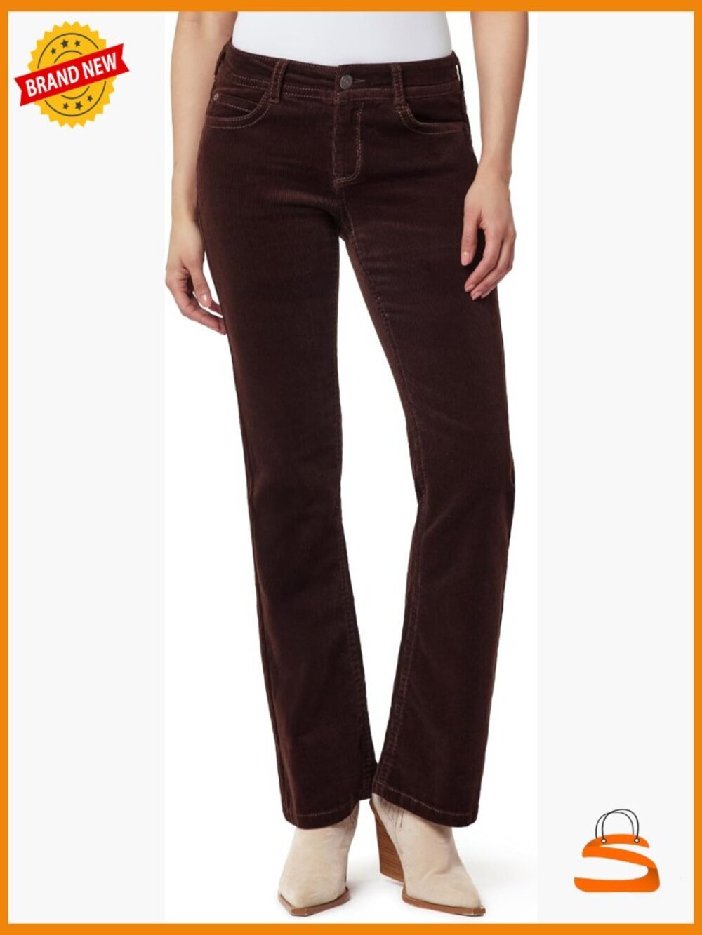 Low Rise Slim Flare Corduroy Pants - Size 5, 32" Inseam